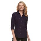 Women's Croft & Barrow&reg; Knit-to-fit Shirt, Size: Xl, Drk Purple