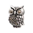 Individuality Beads Marcasite Sterling Silver Owl Charm, Women's