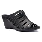 Croft & Barrow&reg; Women's Ortholite Stacked Wedge Sandals, Size: 8, Black