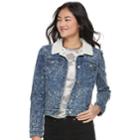 Juniors' Mudd&reg; Sherpa Lined Jean Jacket, Teens, Size: Xl, Blue