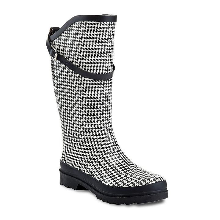 Henry Ferrera Nuface Women's Water-resistant Two-tone Rain Boots, Size: 6, Black