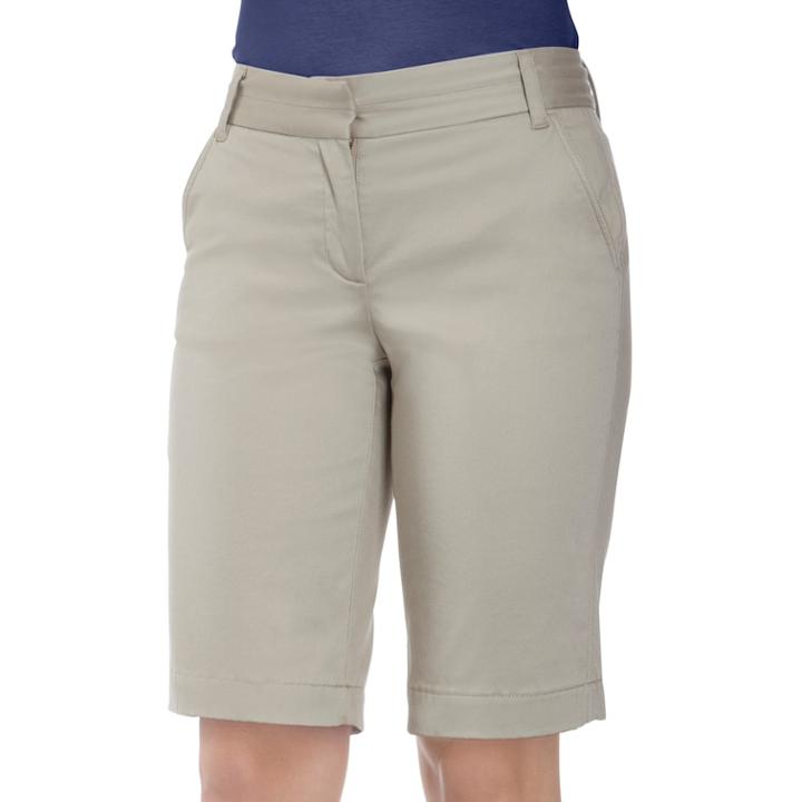 Women's Izod Bar Harbor Berumda Shorts, Size: 10, Beig/green (beig/khaki)