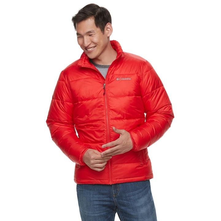 Men's Columbia Rapid Excursion Thermal Coil Puffer Jacket, Size: Medium, Pink