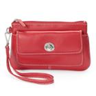 Ili Turn Lock Leather Wristlet, Women's, Red
