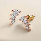 Lc Lauren Conrad Cubic Zirconia Graduated Marquise Ear Climbers, Women's, Light Pink