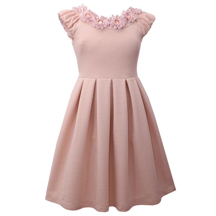 Girls 7-16 & Plus Size Bonnie Jean Textured Jeweled Dress, Size: 16 1/2, Lt Orange