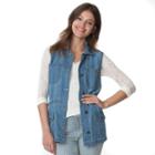 Women's Chaps Jean Vest, Size: Medium, Blue