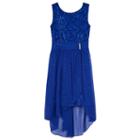 Girls 7-16 Iz Amy Byer Sequin Lace High-low Sheath Dress, Size: 10, Brt Blue
