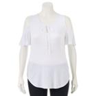 Women's Apt. 9&reg; Cold-shoulder Tee, Size: Medium, White