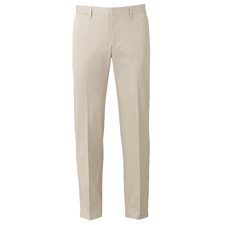 Men's Apt. 9&reg; Slim-fit Performance Stretch Chino Flat-front Pants, Size: 32x32, Beig/green (beig/khaki)