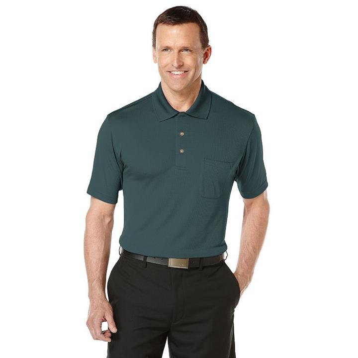 Big & Tall Grand Slam Airflow Solid Pocketed Performance Golf Polo, Men's, Size: L Tall, Green Oth
