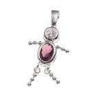 Sterling Silver Birthstone Babies Boy Charm, Purple