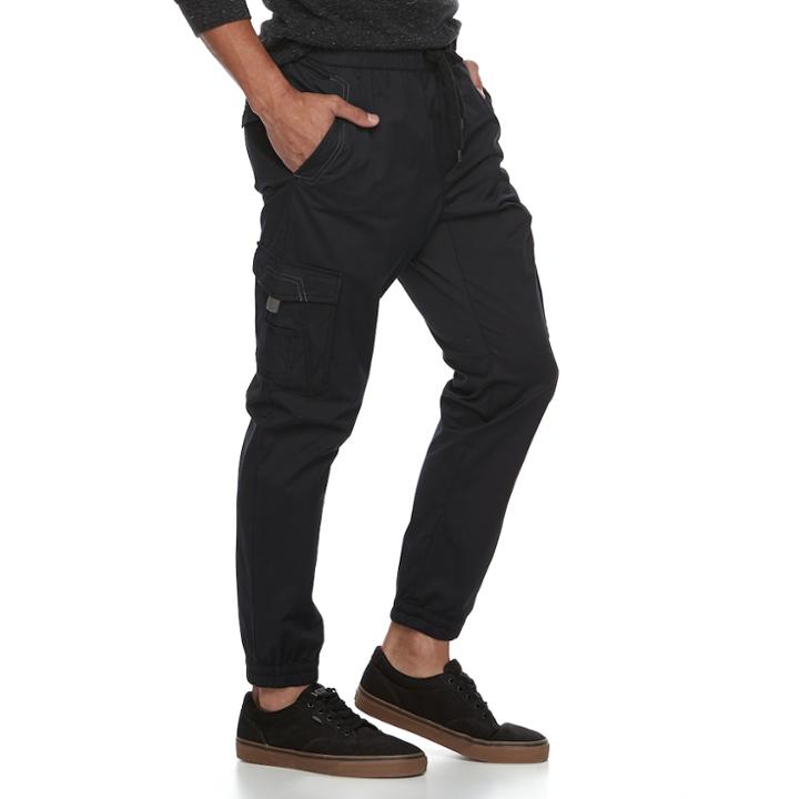 Men's Hollywood Jeans Banning Cargo Jogger Pants, Size: Large, Black