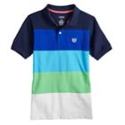 Boys 4-20 Chaps Mason Striped Polo, Size: 10-12, Blue