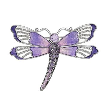 Napier Purple Dragonfly Pin, Women's
