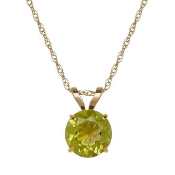 Everlasting Gold Peridot 10k Gold Pendant Necklace, Women's, Green