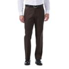 Men's Haggar Premium No Iron Khaki Stretch Classic-fit Flat-front Pants, Size: 34x30, Dark Brown