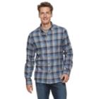 Men's Apt. 9&reg; Brushed Flannel Button-down Shirt, Size: Large, Blue (navy)