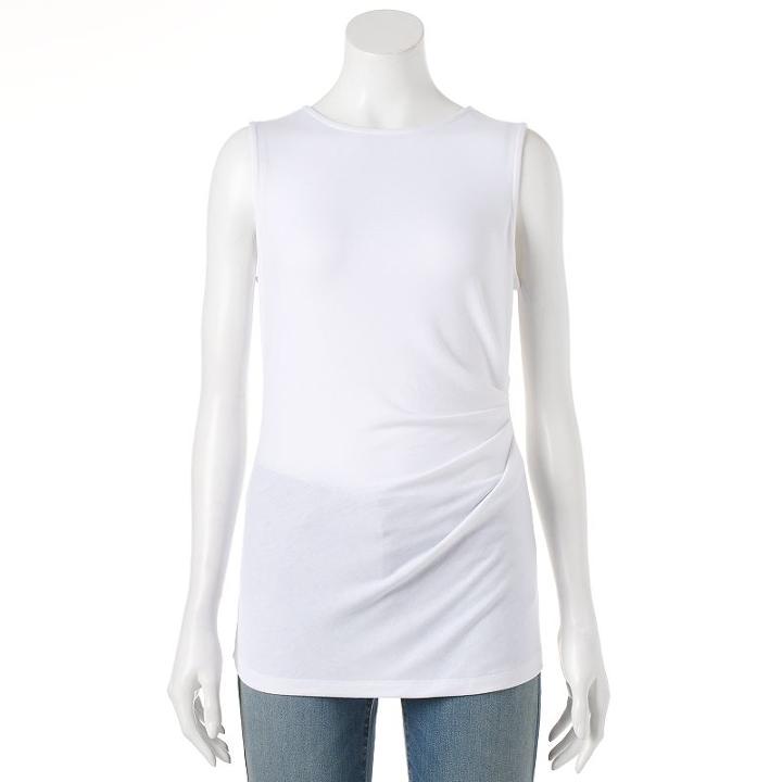Women's Apt. 9&reg; Ruched Tank, Size: Small, White