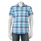 Men's Apt. 9&reg; Slim-fit Patterned Stretch Button-down Shirt, Size: Large Slim, Turquoise/blue (turq/aqua)