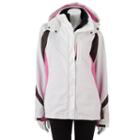 Women's Excelled Hooded Colorblock Systems Jacket, Size: Large, White