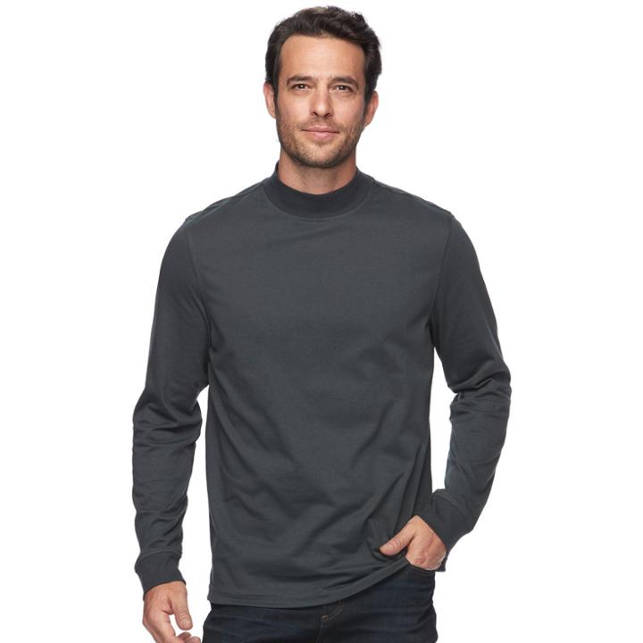 Men's Croft & Barrow&reg; Classic-fit Stretch Mockneck Pullover, Size: Xl, Grey