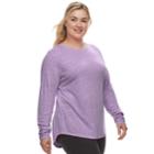 Plus Size Tek Gear&reg; Long Sleeve Tee, Women's, Size: 4xl, Drk Purple