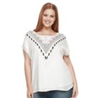 Plus Size Apt. 9&reg; Embellished Bar Back Tee, Women's, Size: 1xl, White