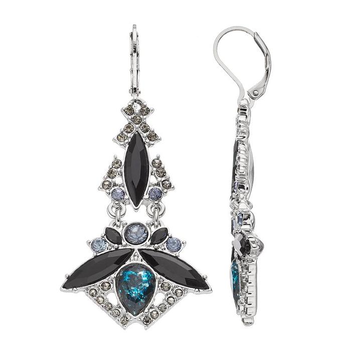 Simply Vera Vera Wang Stone Cluster Nickel Free Chandelier Earrings, Women's, Med Blue
