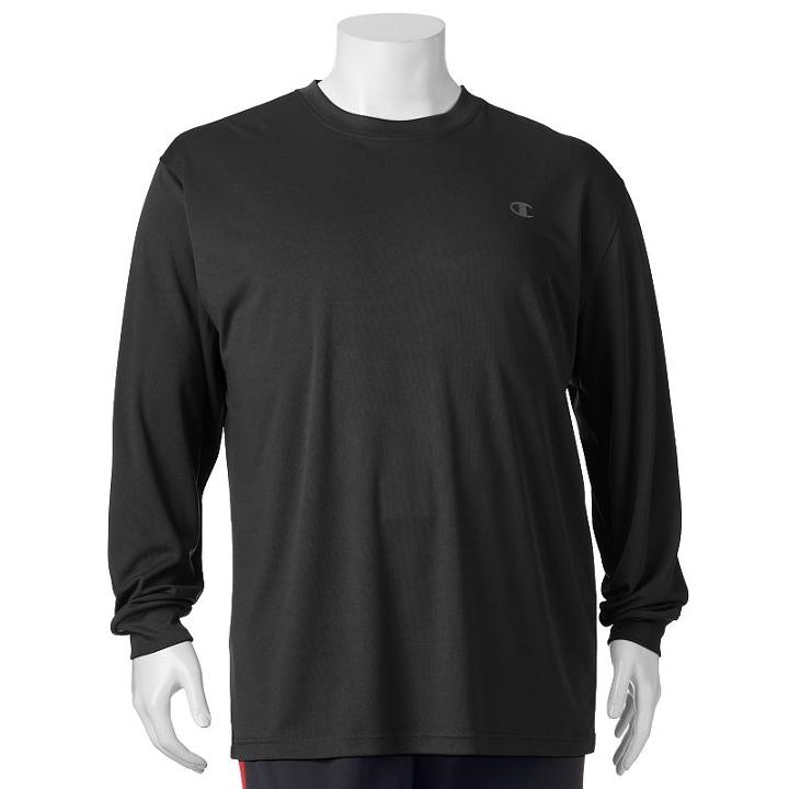 Big & Tall Champion Birdseye Performance Athletic Tee, Men's, Size: 2xb, Black