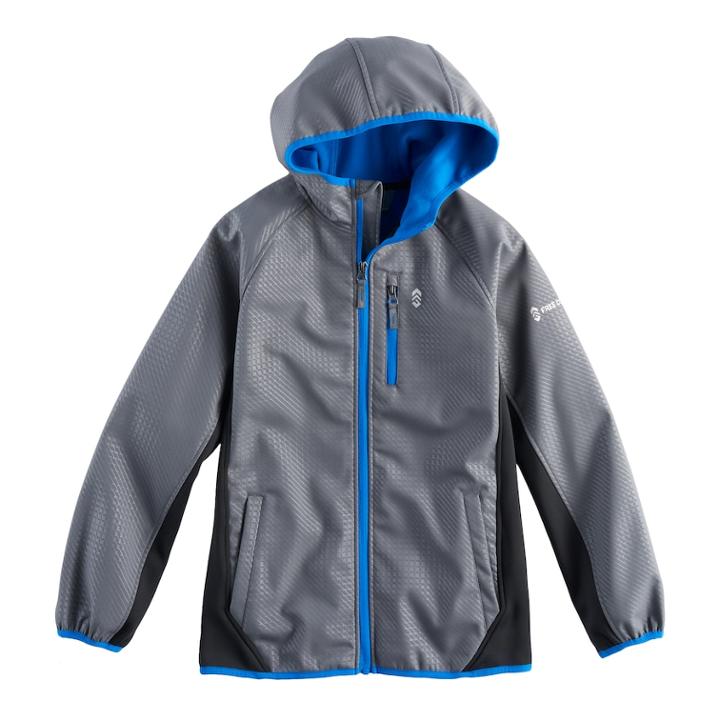 Boys 8-20 Free Country Colorblock Softshell Jacket, Size: Medium, Grey (charcoal)