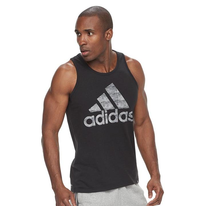 Men's Adidas Logo Tank, Size: Large, Black