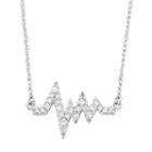 14k White Gold 1/6 Carat T.w. Diamond Heartbeat Necklace, Women's, Size: 16
