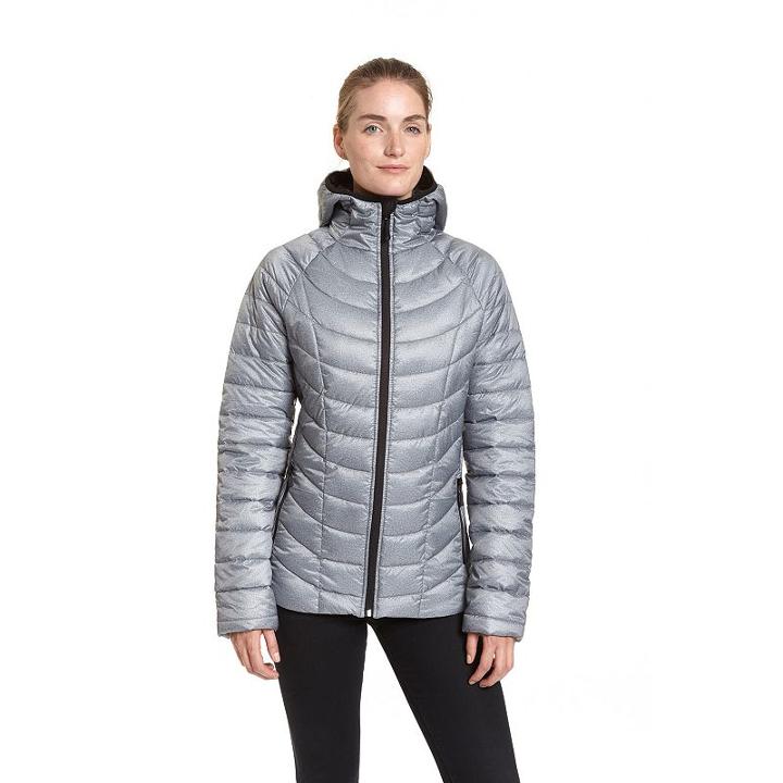 Women's Champion Hooded Puffer Jacket, Size: Xl, Grey
