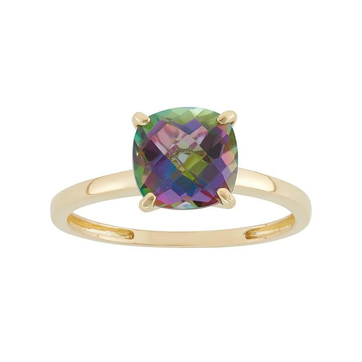 Mystic Topaz 10k Gold Ring, Women's, Size: 9, Green