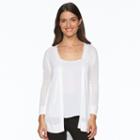 Women's Croft & Barrow&reg; Open-front Cardigan, Size: Xl, White
