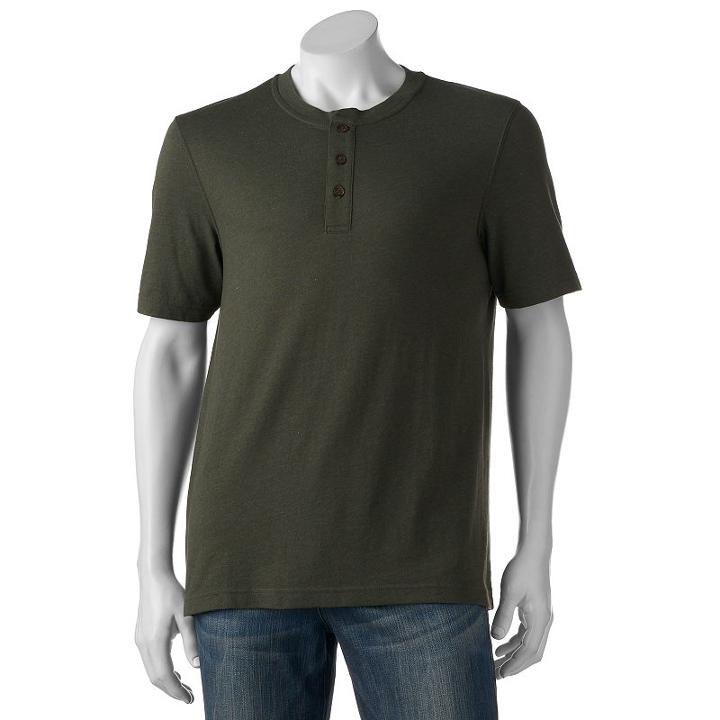 Men's Croft & Barrow&reg; True Comfort Henley, Size: Xl, Dark Green