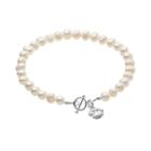 Dayna U Penn State Nittany Lions Sterling Silver Freshwater Cultured Pearl Logo Charm Toggle Bracelet, Women's, Size: 8, White