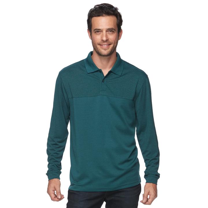 Men's Haggar Regular-fit Marled Easy-care Polo, Size: Xl, Brown Over