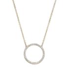 Fleur Cubic Zirconia Circle Necklace, Women's, Yellow