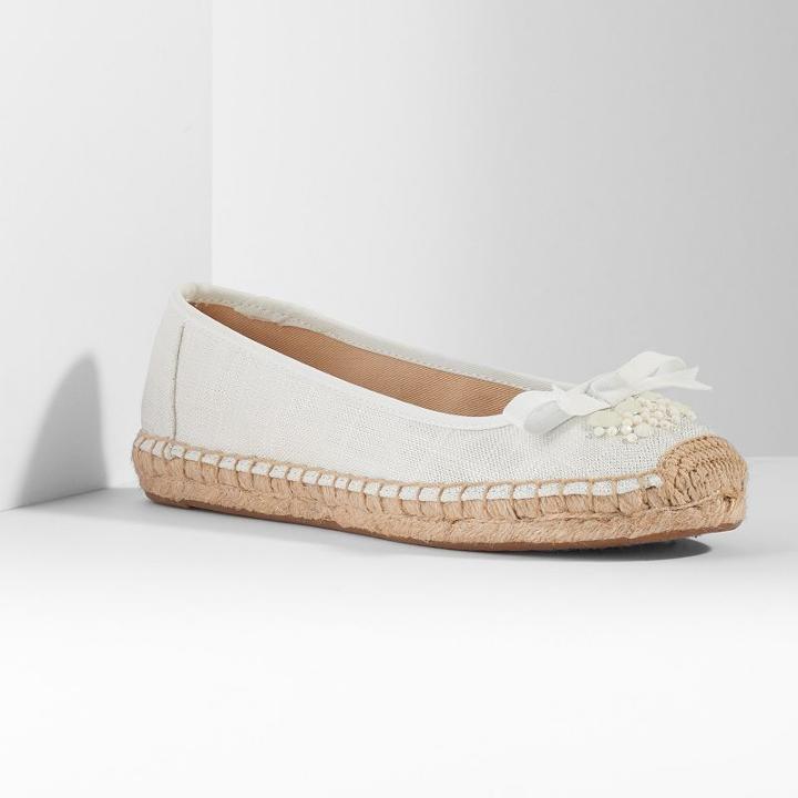 Simply Vera Vera Wang Women's Espadrille Flats, Size: 8, White