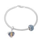 Disney's Cinderella Charm, Crystal Bead & Bracelet Set, Women's, Grey