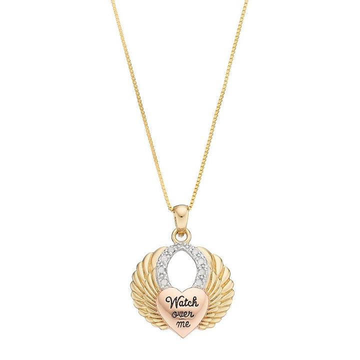 Charmed By Diamonds 1/10 Carat T.w. Diamond Watch Over Me Pendant, Women's, Size: 18, White