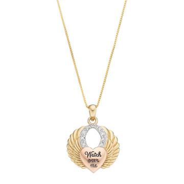 Charmed By Diamonds 1/10 Carat T.w. Diamond Watch Over Me Pendant, Women's, Size: 18, White