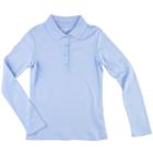 Chaps, Girls 7-16 Long Sleeve 4-button School Uniform Polo, Girl's, Size: Small, Blue Other