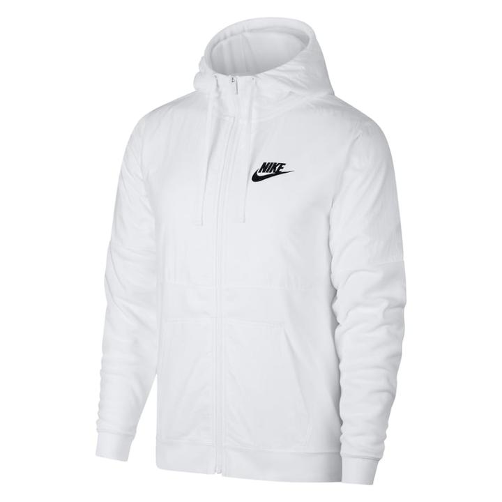 Men's Nike Winterized Full-zip Fleece Hoodie, Size: Medium, White