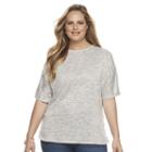 Plus Size Croft & Barrow&reg; Dolman Ruched Top, Women's, Size: 1xl, White Oth