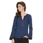 Women's Dana Buchman Textured High-low Tunic, Size: Xl, Blue