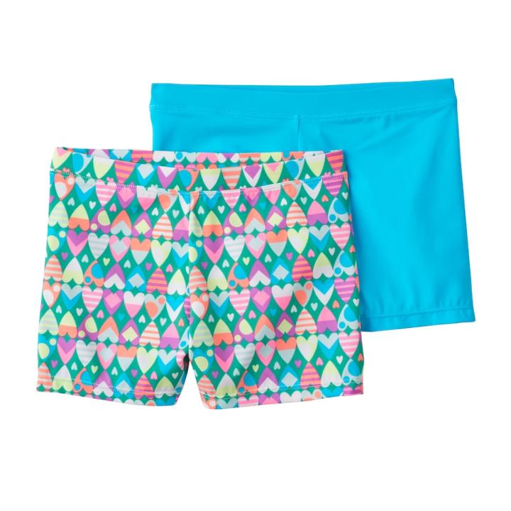 Girls Maidenform 2-pk. Playground Pals Bike Shorts, Size: Large, Turquoise/blue (turq/aqua)