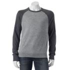 Big & Tall Sonoma Goods For Life&reg; Classic-fit Colorblock Fine Gauge Crewneck Sweater, Men's, Size: Xxl Tall, Med Grey